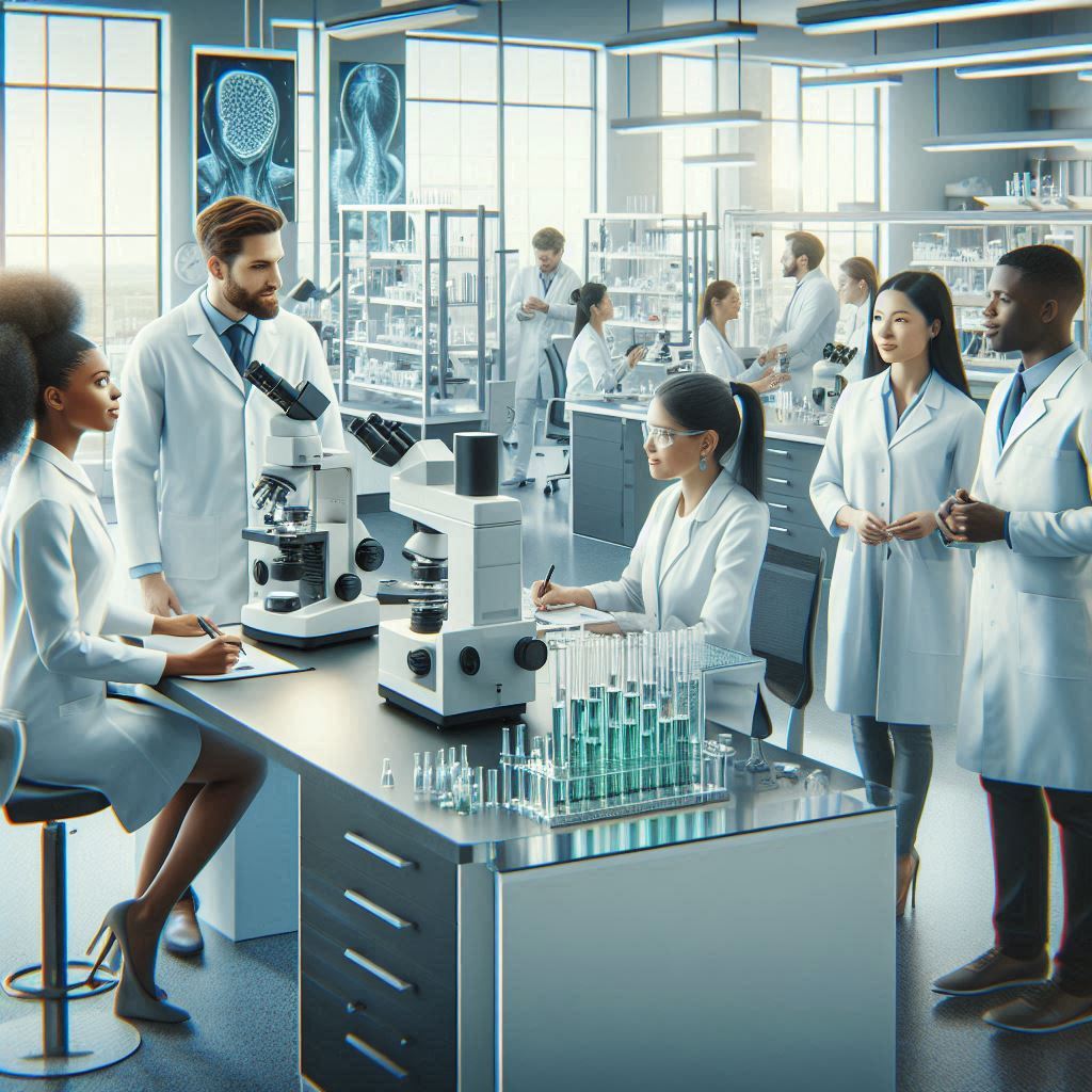 Laboratorio clínico con microscopios y equipos en CISAVEN