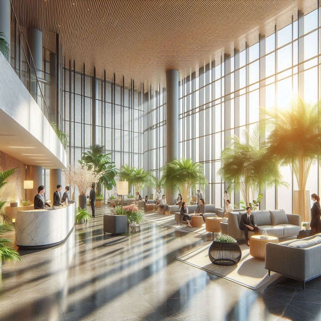 Amplio lobby y recepción de la Clínica CISAVEN con luz natural